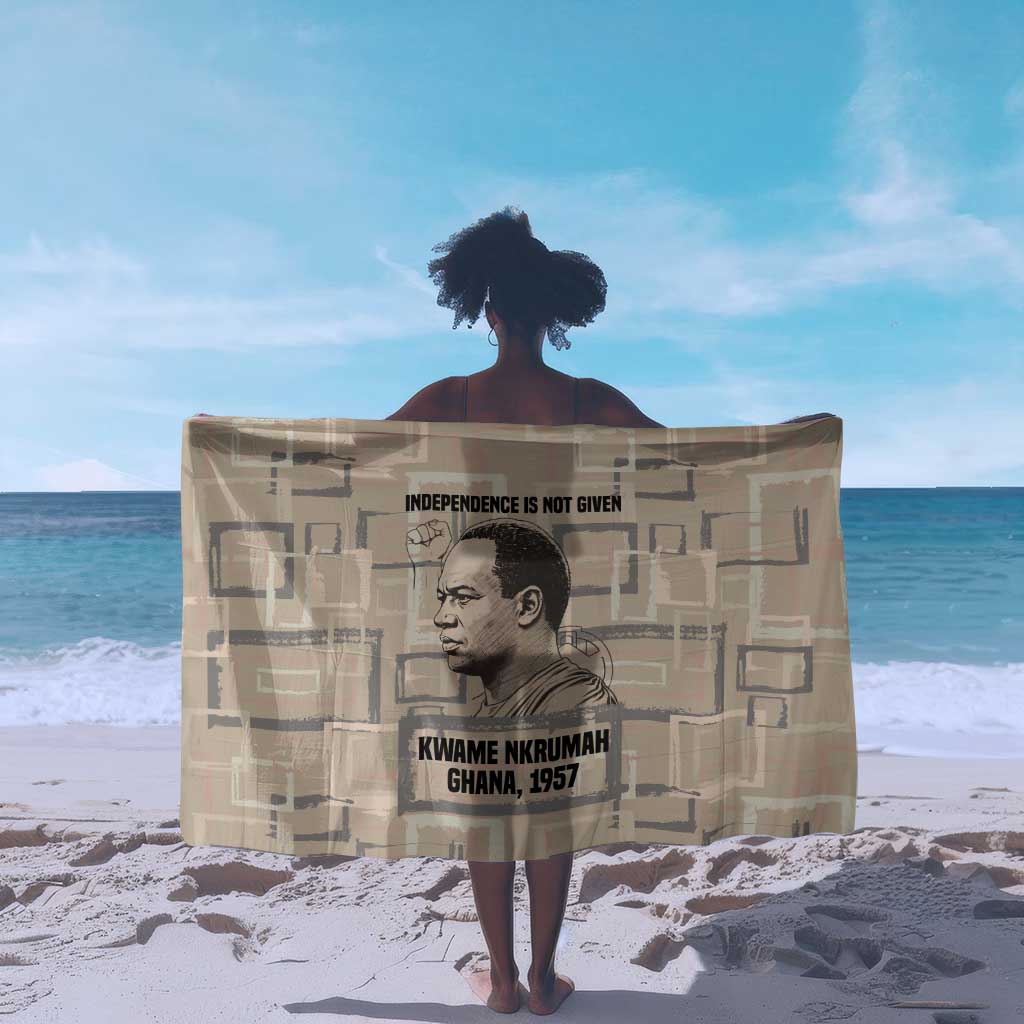 Kwame Nkrumah Sarong with Raised Fist Design and Independence Quote Ghana 1957 Tribute - Wonder Print Shop