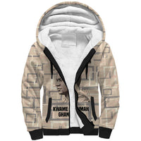 Kwame Nkrumah Sherpa Hoodie with Raised Fist Design and Independence Quote Ghana 1957 Tribute - Wonder Print Shop