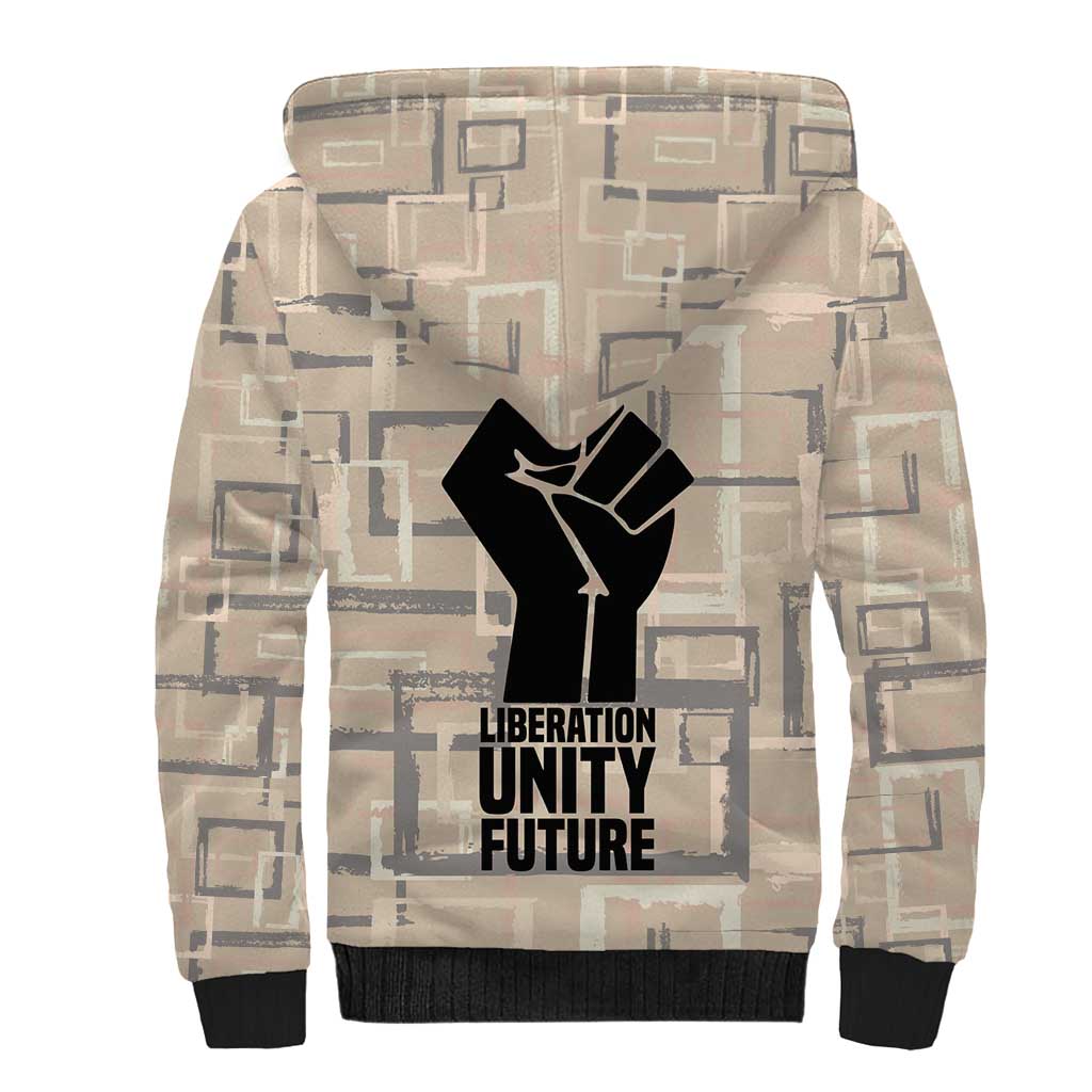 Kwame Nkrumah Sherpa Hoodie with Raised Fist Design and Independence Quote Ghana 1957 Tribute - Wonder Print Shop