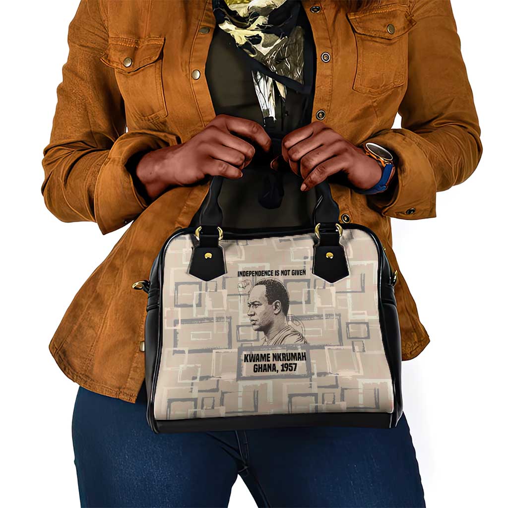 Kwame Nkrumah Shoulder Handbag with Raised Fist Design and Independence Quote Ghana 1957 Tribute - Wonder Print Shop