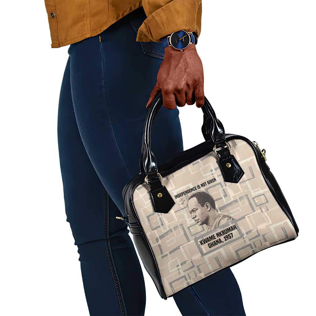 Kwame Nkrumah Shoulder Handbag with Raised Fist Design and Independence Quote Ghana 1957 Tribute - Wonder Print Shop