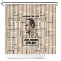 Kwame Nkrumah Shower Curtain with Raised Fist Design and Independence Quote Ghana 1957 Tribute - Wonder Print Shop