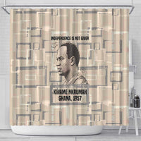 Kwame Nkrumah Shower Curtain with Raised Fist Design and Independence Quote Ghana 1957 Tribute - Wonder Print Shop