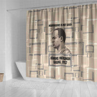 Kwame Nkrumah Shower Curtain with Raised Fist Design and Independence Quote Ghana 1957 Tribute - Wonder Print Shop