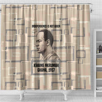 Kwame Nkrumah Shower Curtain with Raised Fist Design and Independence Quote Ghana 1957 Tribute - Wonder Print Shop
