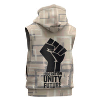 Kwame Nkrumah Sleeveless Zip Hoodie with Raised Fist Design and Independence Quote Ghana 1957 Tribute - Wonder Print Shop