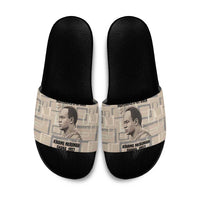 Kwame Nkrumah Slide Sandals with Raised Fist Design and Independence Quote Ghana 1957 Tribute - Wonder Print Shop