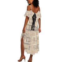 Kwame Nkrumah Summer Maxi Dress with Raised Fist Design and Independence Quote Ghana 1957 Tribute - Wonder Print Shop