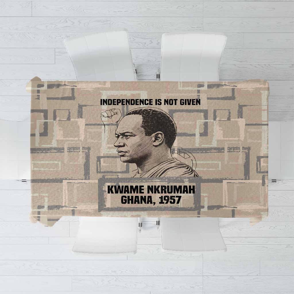 Kwame Nkrumah Tablecloth with Raised Fist Design and Independence Quote Ghana 1957 Tribute - Wonder Print Shop