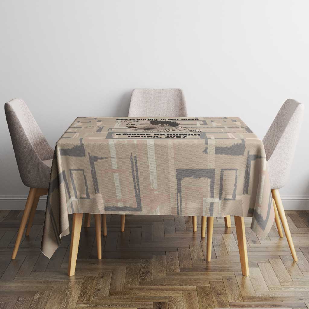 Kwame Nkrumah Tablecloth with Raised Fist Design and Independence Quote Ghana 1957 Tribute - Wonder Print Shop