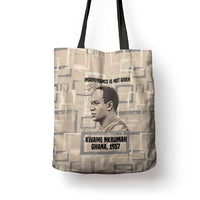 Kwame Nkrumah Tote Bag with Raised Fist Design and Independence Quote Ghana 1957 Tribute - Wonder Print Shop