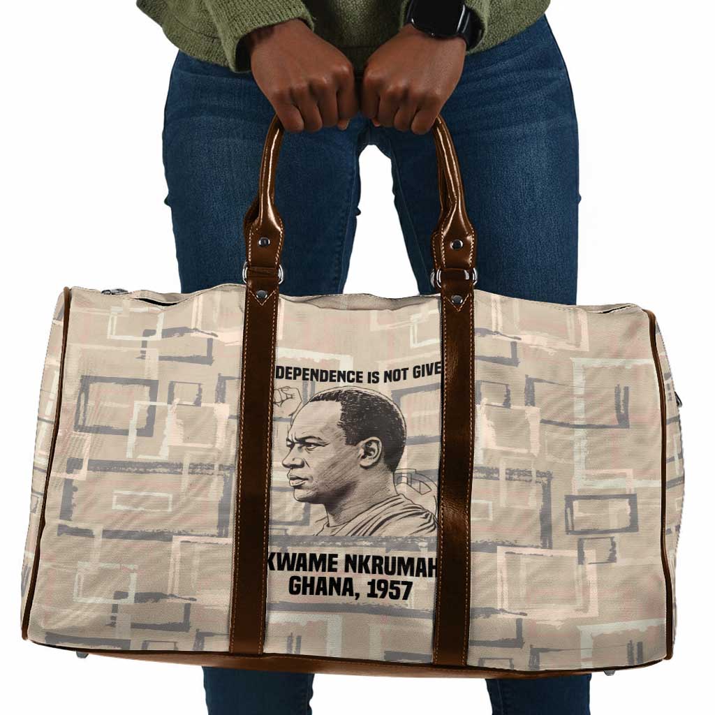 Kwame Nkrumah Travel Bag with Raised Fist Design and Independence Quote Ghana 1957 Tribute - Wonder Print Shop