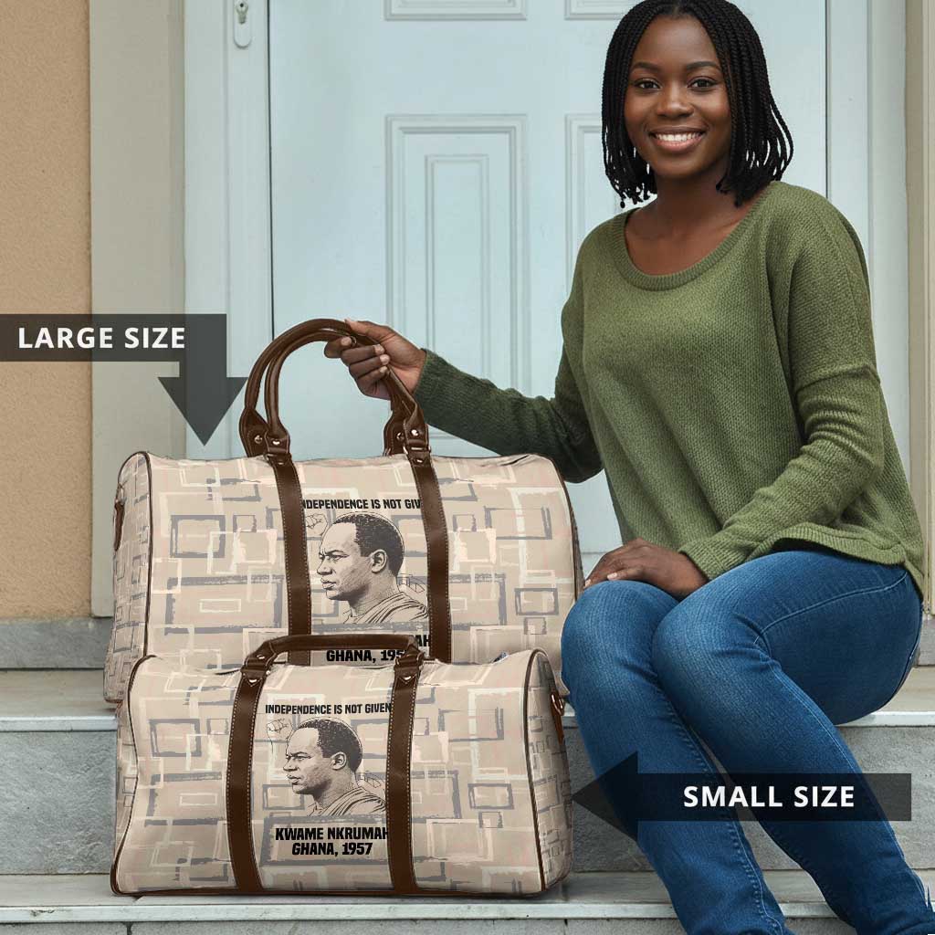 Kwame Nkrumah Travel Bag with Raised Fist Design and Independence Quote Ghana 1957 Tribute - Wonder Print Shop