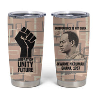 Kwame Nkrumah Tumbler Cup with Raised Fist Design and Independence Quote Ghana 1957 Tribute - Wonder Print Shop