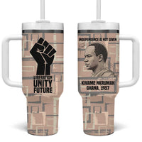 Kwame Nkrumah Tumbler With Handle with Raised Fist Design and Independence Quote Ghana 1957 Tribute - Wonder Print Shop