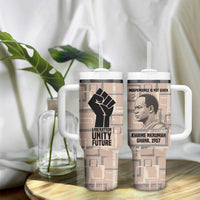 Kwame Nkrumah Tumbler With Handle with Raised Fist Design and Independence Quote Ghana 1957 Tribute - Wonder Print Shop