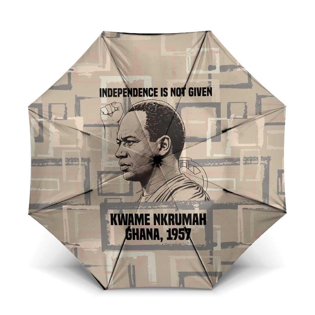 Kwame Nkrumah Umbrella with Raised Fist Design and Independence Quote Ghana 1957 Tribute - Wonder Print Shop