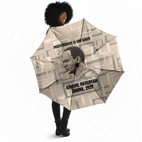 Kwame Nkrumah Umbrella with Raised Fist Design and Independence Quote Ghana 1957 Tribute - Wonder Print Shop