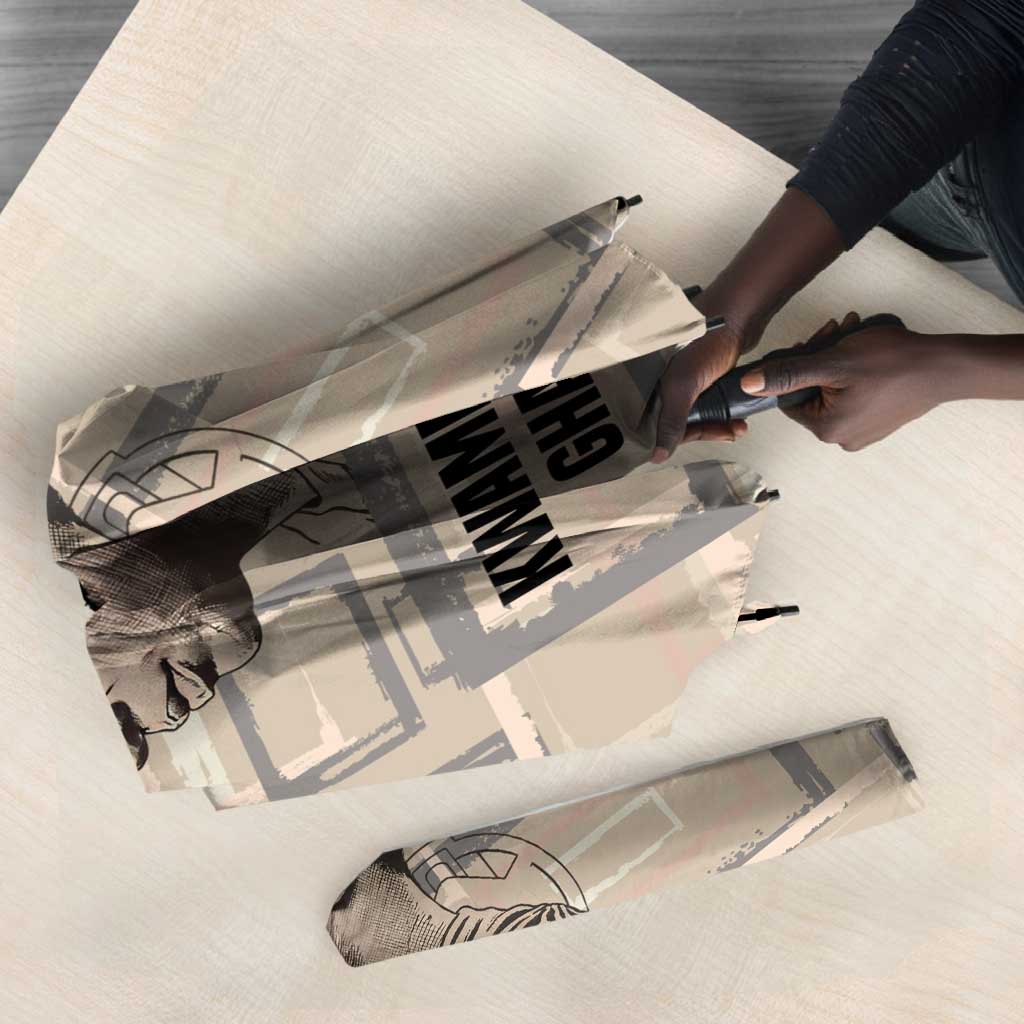 Kwame Nkrumah Umbrella with Raised Fist Design and Independence Quote Ghana 1957 Tribute - Wonder Print Shop