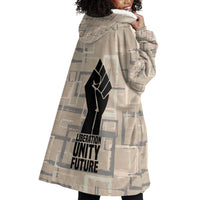 Kwame Nkrumah Wearable Blanket Hoodie with Raised Fist Design and Independence Quote Ghana 1957 Tribute - Wonder Print Shop