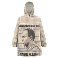 Kwame Nkrumah Wearable Blanket Hoodie with Raised Fist Design and Independence Quote Ghana 1957 Tribute - Wonder Print Shop