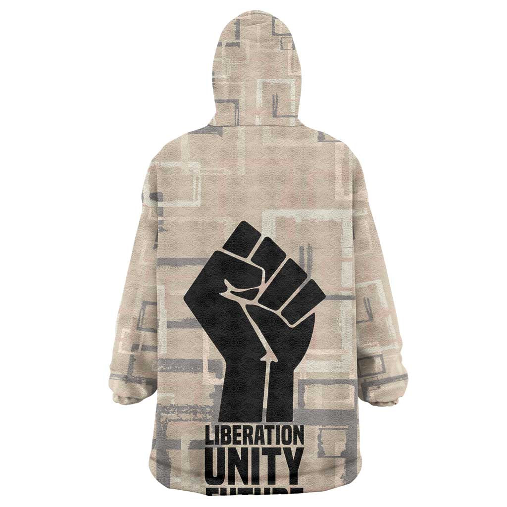 Kwame Nkrumah Wearable Blanket Hoodie with Raised Fist Design and Independence Quote Ghana 1957 Tribute - Wonder Print Shop
