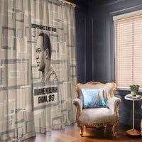 Kwame Nkrumah Window Curtain with Raised Fist Design and Independence Quote Ghana 1957 Tribute - Wonder Print Shop