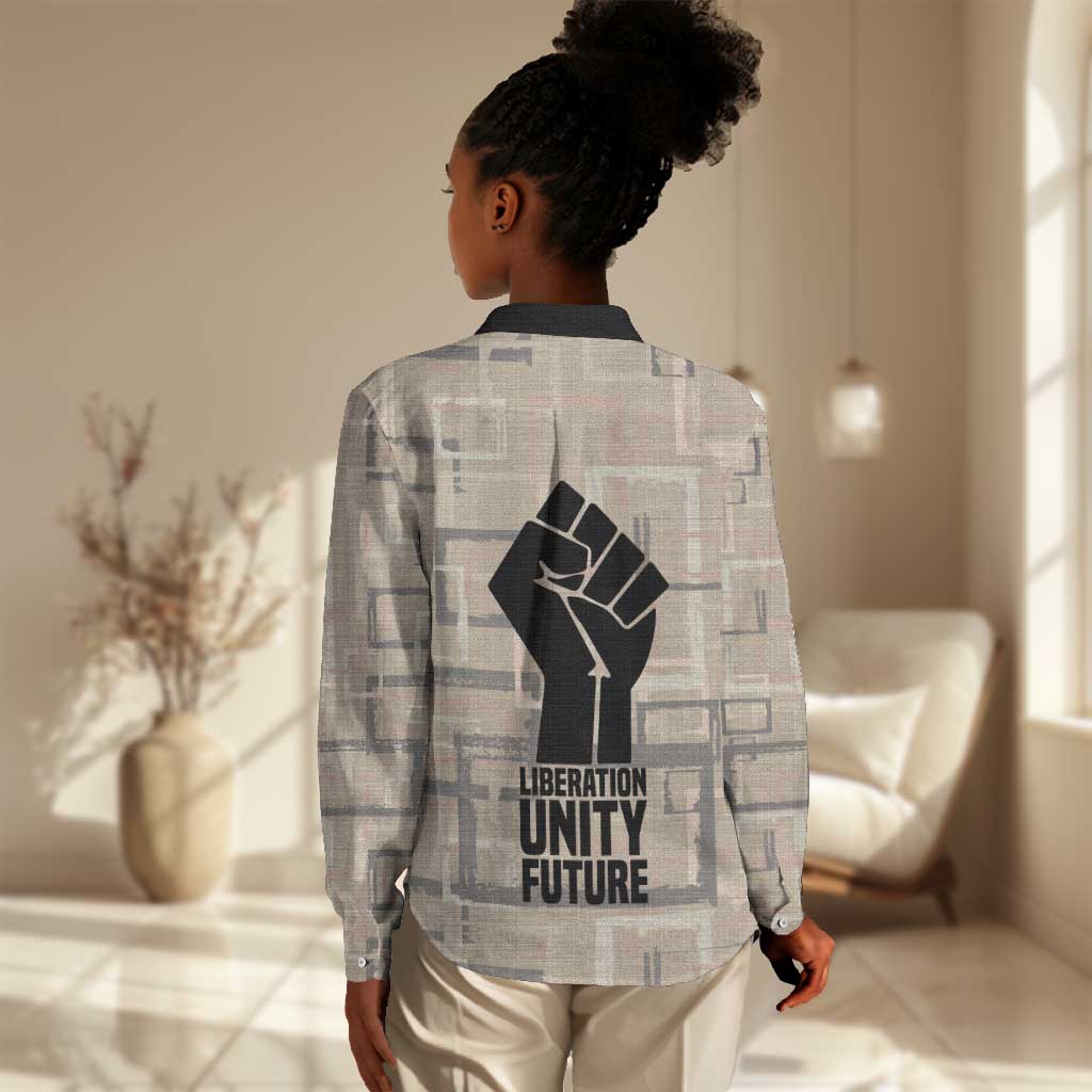 Kwame Nkrumah Women Casual Shirt with Raised Fist Design and Independence Quote Ghana 1957 Tribute - Wonder Print Shop