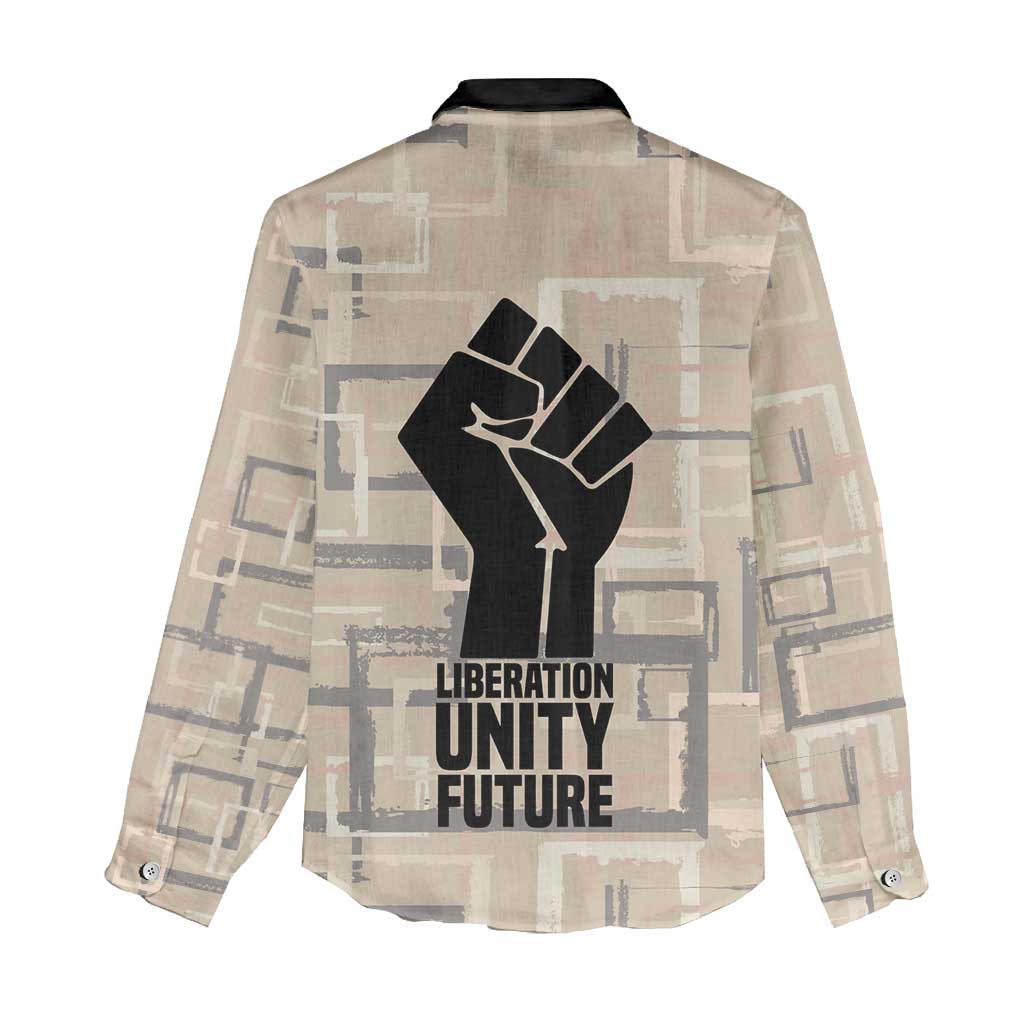 Kwame Nkrumah Women Casual Shirt with Raised Fist Design and Independence Quote Ghana 1957 Tribute - Wonder Print Shop