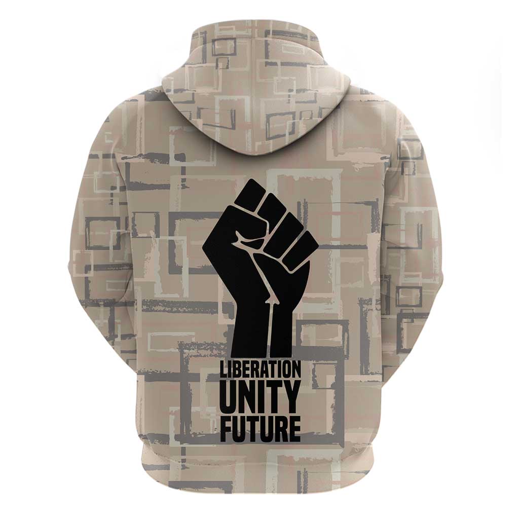 Kwame Nkrumah Zip Hoodie with Raised Fist Design and Independence Quote Ghana 1957 Tribute - Wonder Print Shop