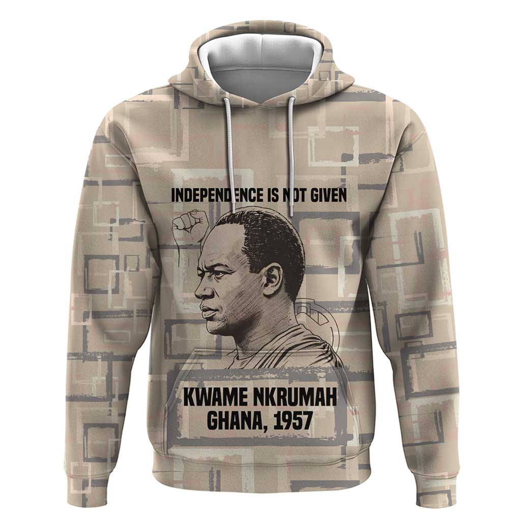 Kwame Nkrumah Zip Hoodie with Raised Fist Design and Independence Quote Ghana 1957 Tribute - Wonder Print Shop