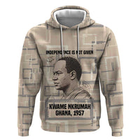 Kwame Nkrumah Zip Hoodie with Raised Fist Design and Independence Quote Ghana 1957 Tribute - Wonder Print Shop