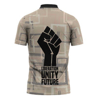 Kwame Nkrumah Zipper Polo Shirt with Raised Fist Design and Independence Quote Ghana 1957 Tribute - Wonder Print Shop