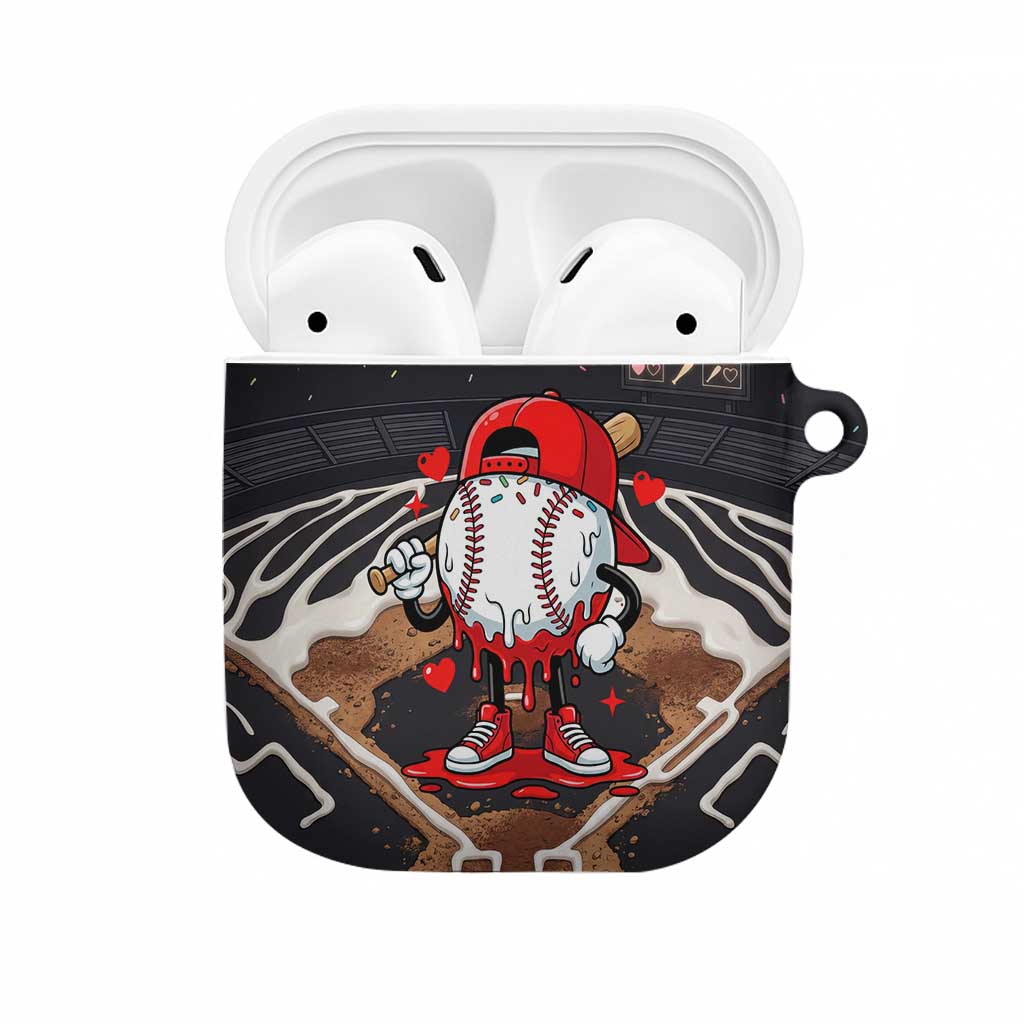 Baseball Drip Icecream AirPods Case Boy Valentine Day Melting Cream Pattern