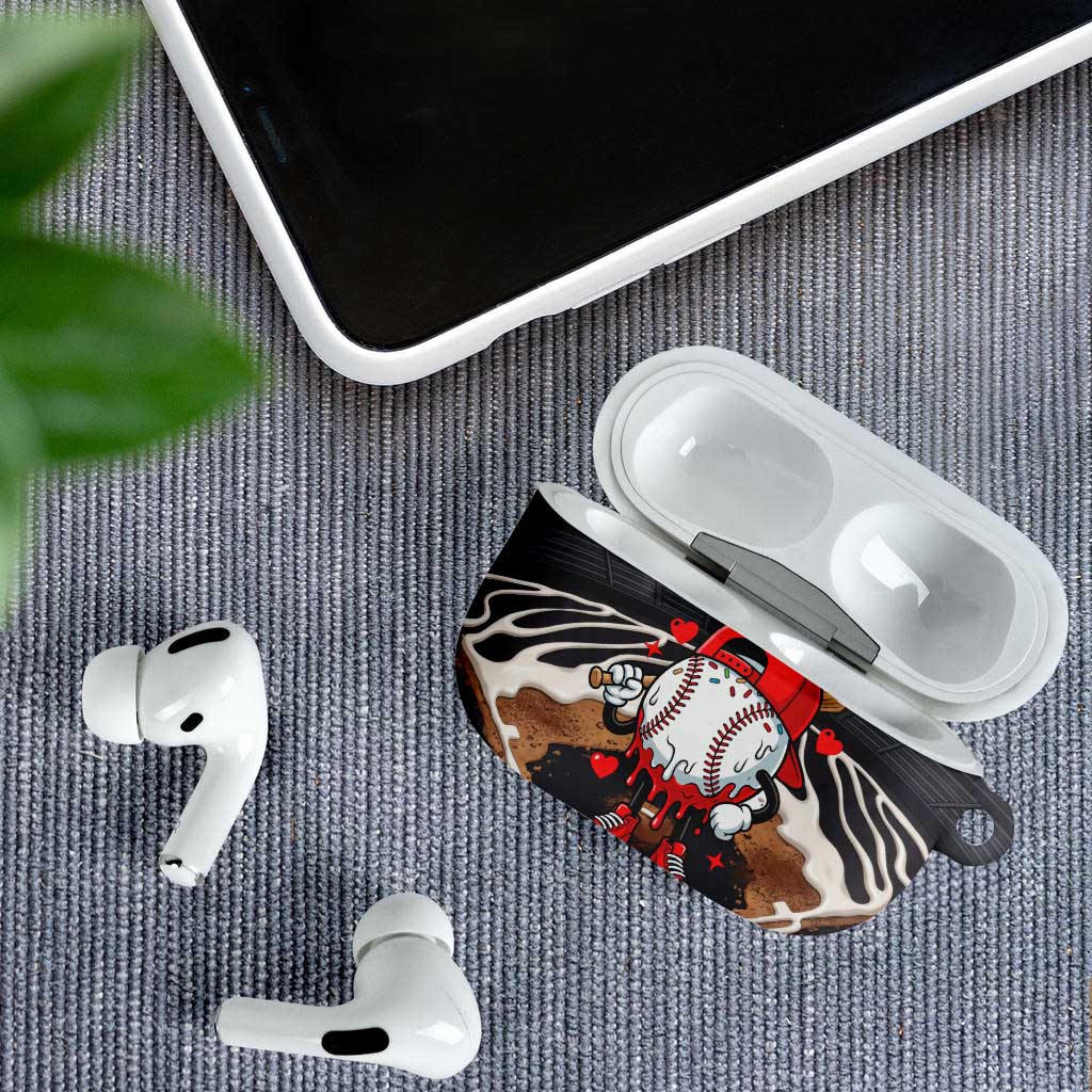 Baseball Drip Icecream AirPods Case Boy Valentine Day Melting Cream Pattern