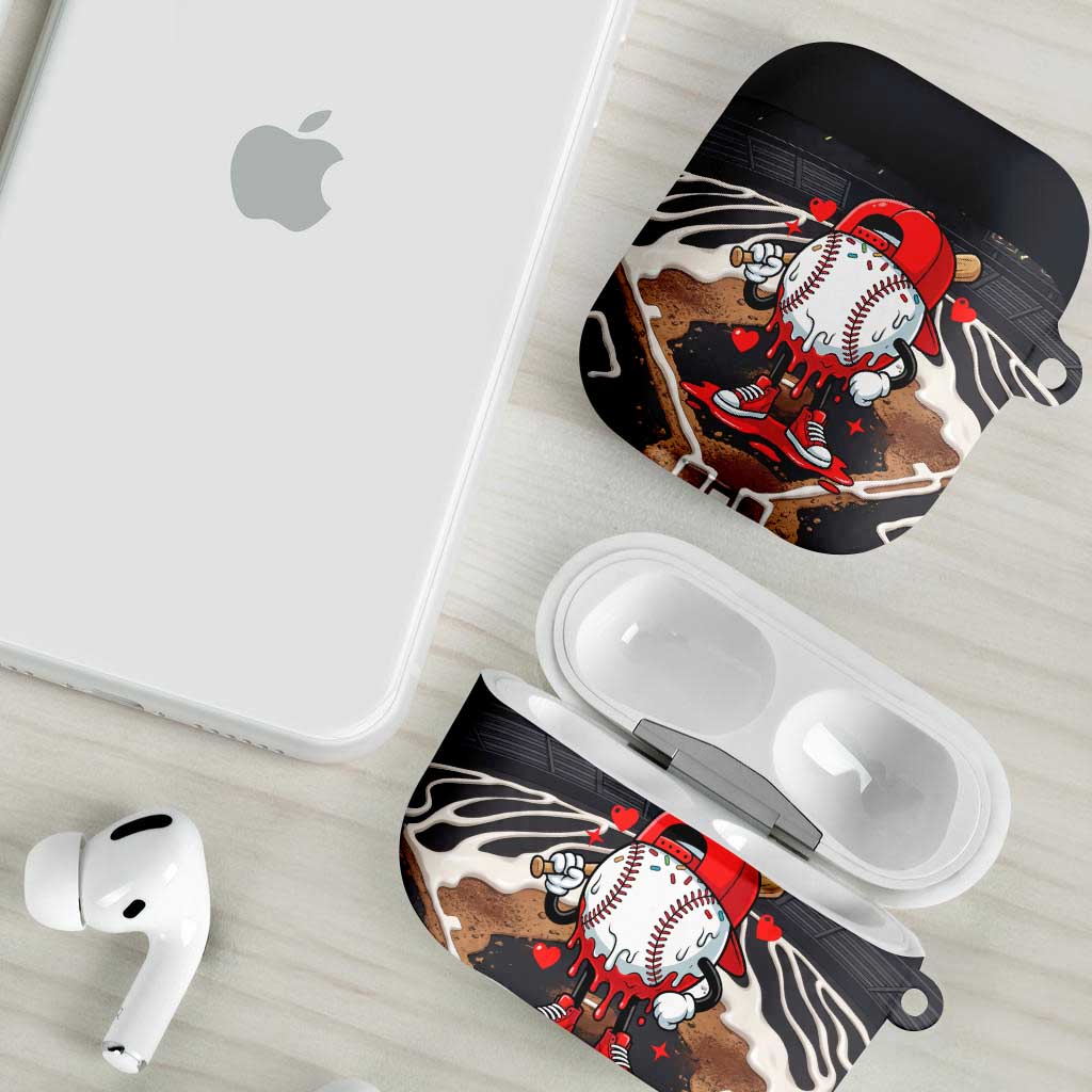Baseball Drip Icecream AirPods Case Boy Valentine Day Melting Cream Pattern