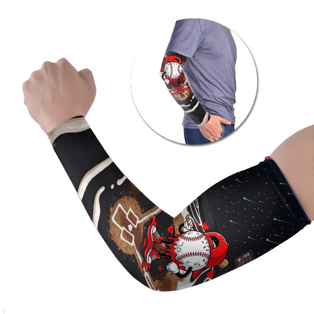 Baseball Drip Icecream Arm Sleeves Boy Valentine Day Melting Cream Pattern