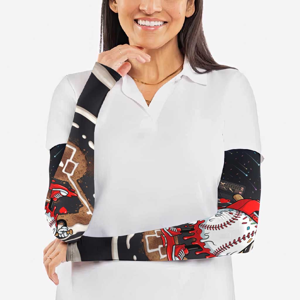 Baseball Drip Icecream Arm Sleeves Boy Valentine Day Melting Cream Pattern