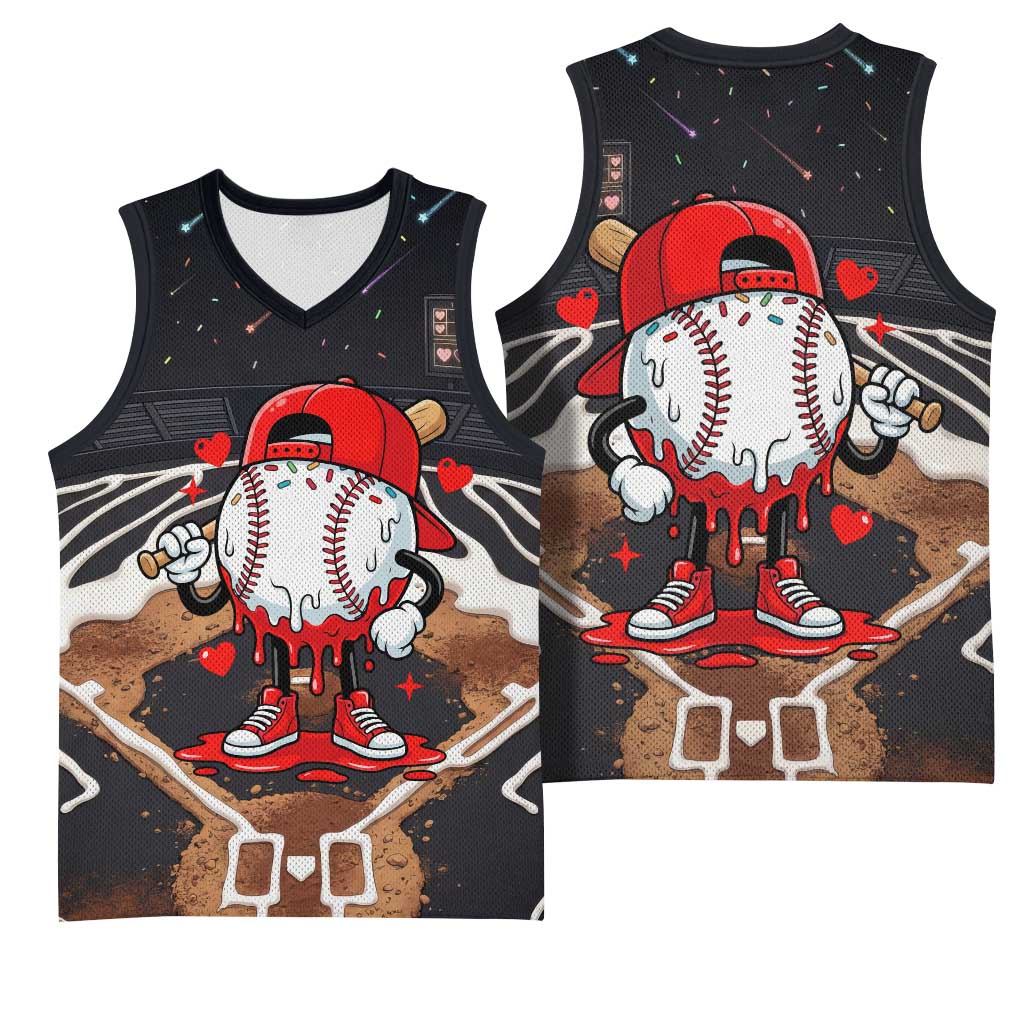 Baseball Drip Icecream Basketball Jersey Boy Valentine Day Melting Cream Pattern