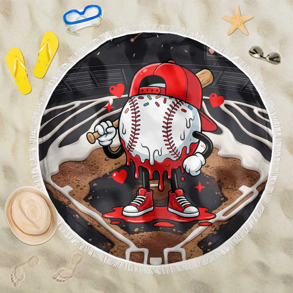 Baseball Drip Icecream Beach Blanket Boy Valentine Day Melting Cream Pattern