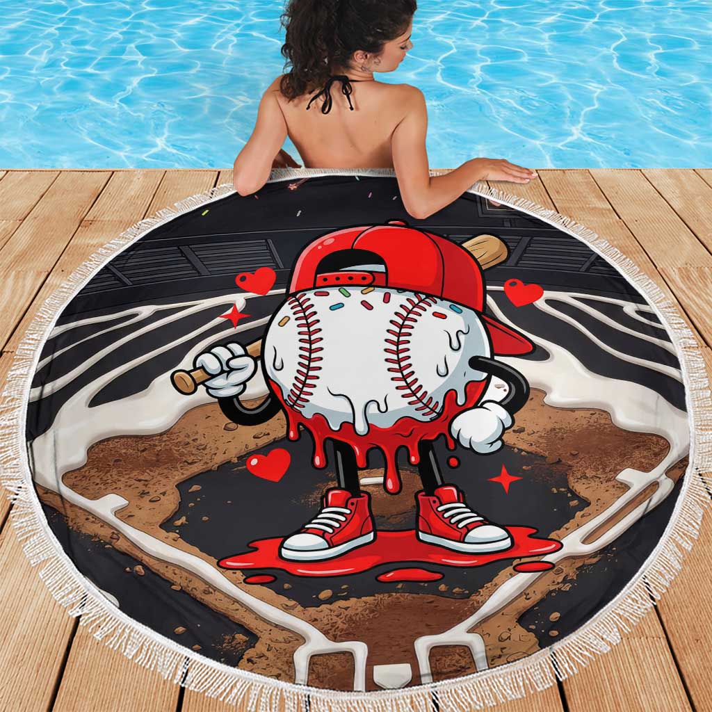 Baseball Drip Icecream Beach Blanket Boy Valentine Day Melting Cream Pattern