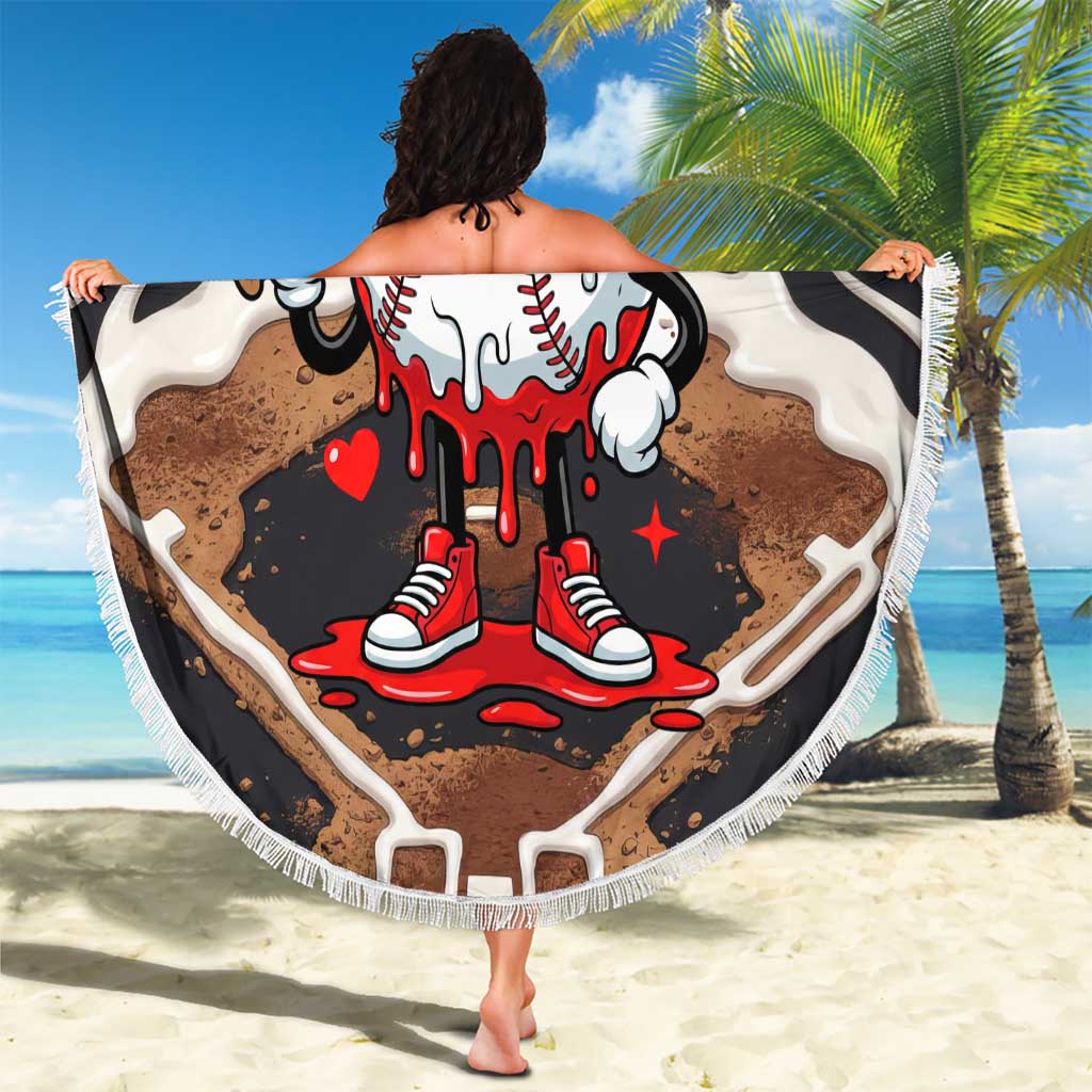 Baseball Drip Icecream Beach Blanket Boy Valentine Day Melting Cream Pattern