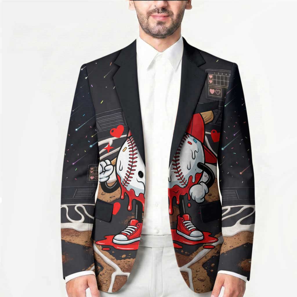 Baseball Drip Icecream Blazer Boy Valentine Day Melting Cream Pattern