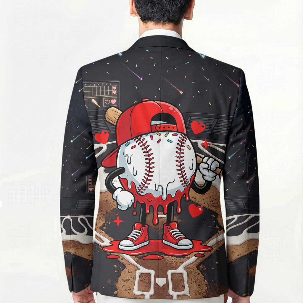 Baseball Drip Icecream Blazer Boy Valentine Day Melting Cream Pattern