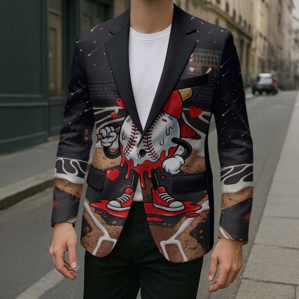 Baseball Drip Icecream Blazer Boy Valentine Day Melting Cream Pattern