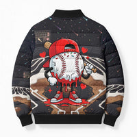 Baseball Drip Icecream Bomber Puffer Jacket Boy Valentine Day Melting Cream Pattern
