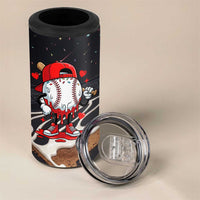Baseball Drip Icecream 4 in 1 Can Cooler Tumbler Boy Valentine Day Melting Cream Pattern