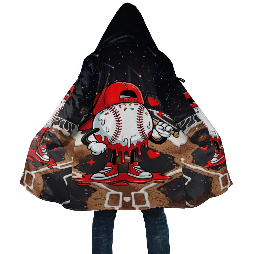 Baseball Drip Icecream Cloak Boy Valentine Day Melting Cream Pattern