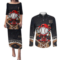 Baseball Drip Icecream Couples Matching Puletasi and Long Sleeve Button Shirt Boy Valentine Day Melting Cream Pattern