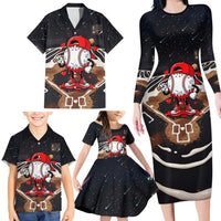 Baseball Drip Icecream Family Matching Long Sleeve Bodycon Dress and Hawaiian Shirt Boy Valentine Day Melting Cream Pattern